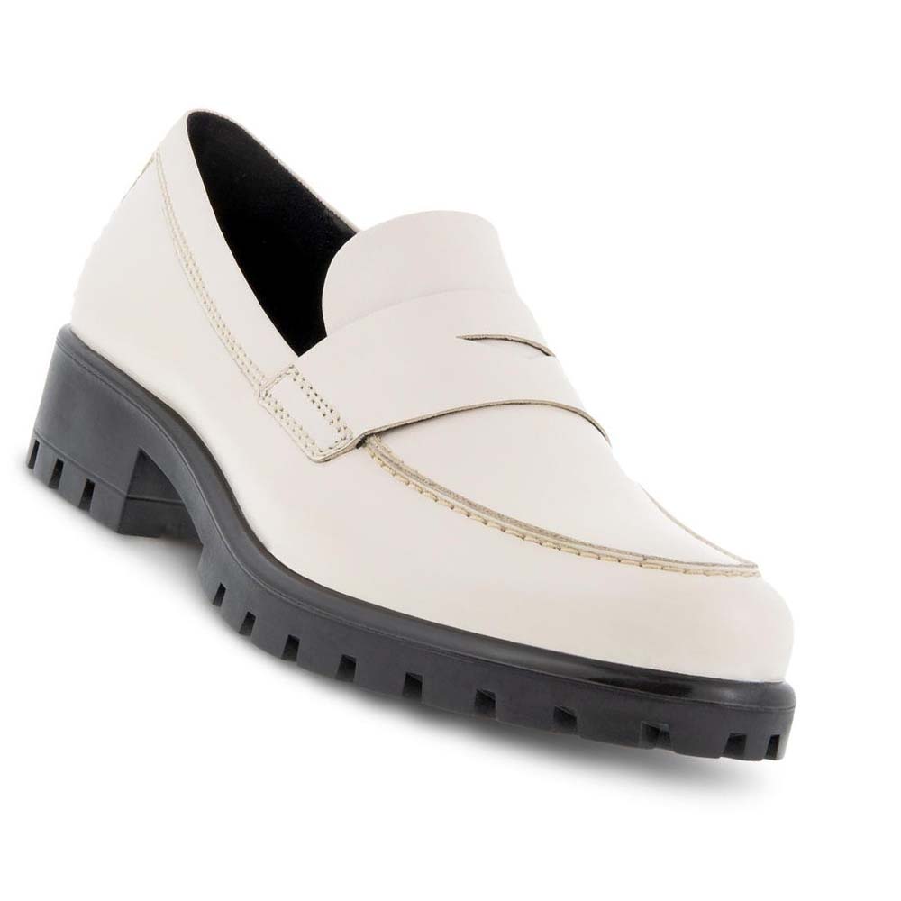 Women's Ecco Modtray Penny Loafers White | USA 156DFM